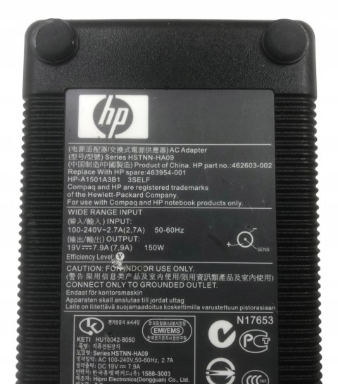 ORYG. ZASILACZ HP 150W 19V - 7.89A 4.5/3.0 BLUE TIP ORYG. ZASILACZ HP 150W 19V - 7.89A 4.5/3.0 BLUE TIP