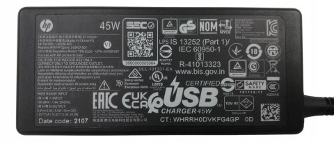 ORYG. ZASILACZ HP 45W 15V - 3A USB-C ORYG. ZASILACZ HP 45W 15V - 3A USB-C