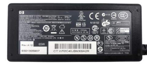 ORYG. ZASILACZ HP 65W 18.5V - 3.5A 4.5/3.0 BLUE TIP ORYG. ZASILACZ HP 65W 18.5V - 3.5A 4.5/3.0 BLUE TIP