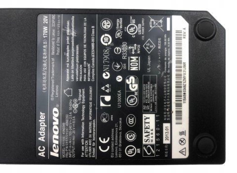 ORYG. ZASILACZ LENOVO 170W 20V - 8.5A SLIM TIP ORYG. ZASILACZ LENOVO 170W 20V - 8.5A SLIM TIP