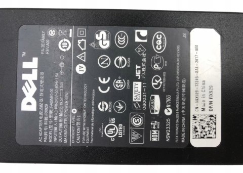 ORYGINALNY ZASILACZ DELL 65W 19.5V - 3.34A 7.4x5.0 LED ORYGINALNY ZASILACZ DELL 65W 19.5V - 3.34A 7.4x5.0 LED