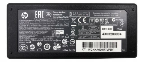 ORYG. ZASILACZ HP 65W 19.5V - 3.33A 4.5/3.0 BLUE TIP ORYG. ZASILACZ HP 65W 19.5V - 3.33A 4.5/3.0 BLUE TIP