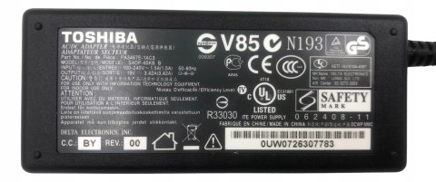 ORYGINALNY ZASILACZ TOSHIBA 65W 19V - 3.42A 5.5/2.5 ORYGINALNY ZASILACZ TOSHIBA 65W 19V - 3.42A 5.5/2.5