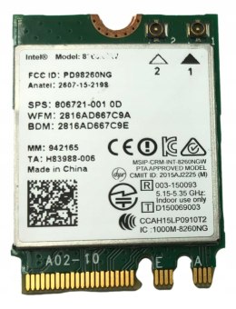 KARTA WI-FI INTEL 8260NGW FUJITSU LIFEBOOK S936