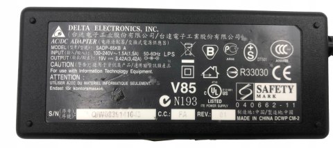ORYG. ZASILACZ DELTA 65W 19V - 3.42A 5.5/1.7 ORYG. ZASILACZ DELTA 65W 19V - 3.42A 5.5/1.7