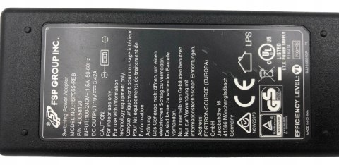 ORYG. ZASILACZ FSP GROUP INC. 65W 19V - 3.42A SLIM TIP ORYG. ZASILACZ FSP GROUP INC. 65W 19V - 3.42A SLIM TIP