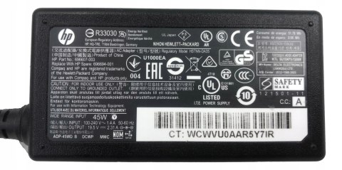 ORYG. ZASILACZ HP 45W 19.5V - 2.31A 4.5/3.0 BLUE TIP ORYG. ZASILACZ HP 45W 19.5V - 2.31A 4.5/3.0 BLUE TIP