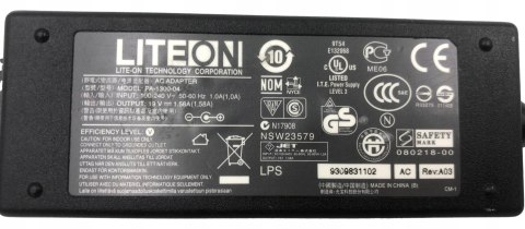 ORYG. ZASILACZ LITEON 30W 19V - 1.58A 5.5/1.7 ORYG. ZASILACZ LITEON 30W 19V - 1.58A 5.5/1.7